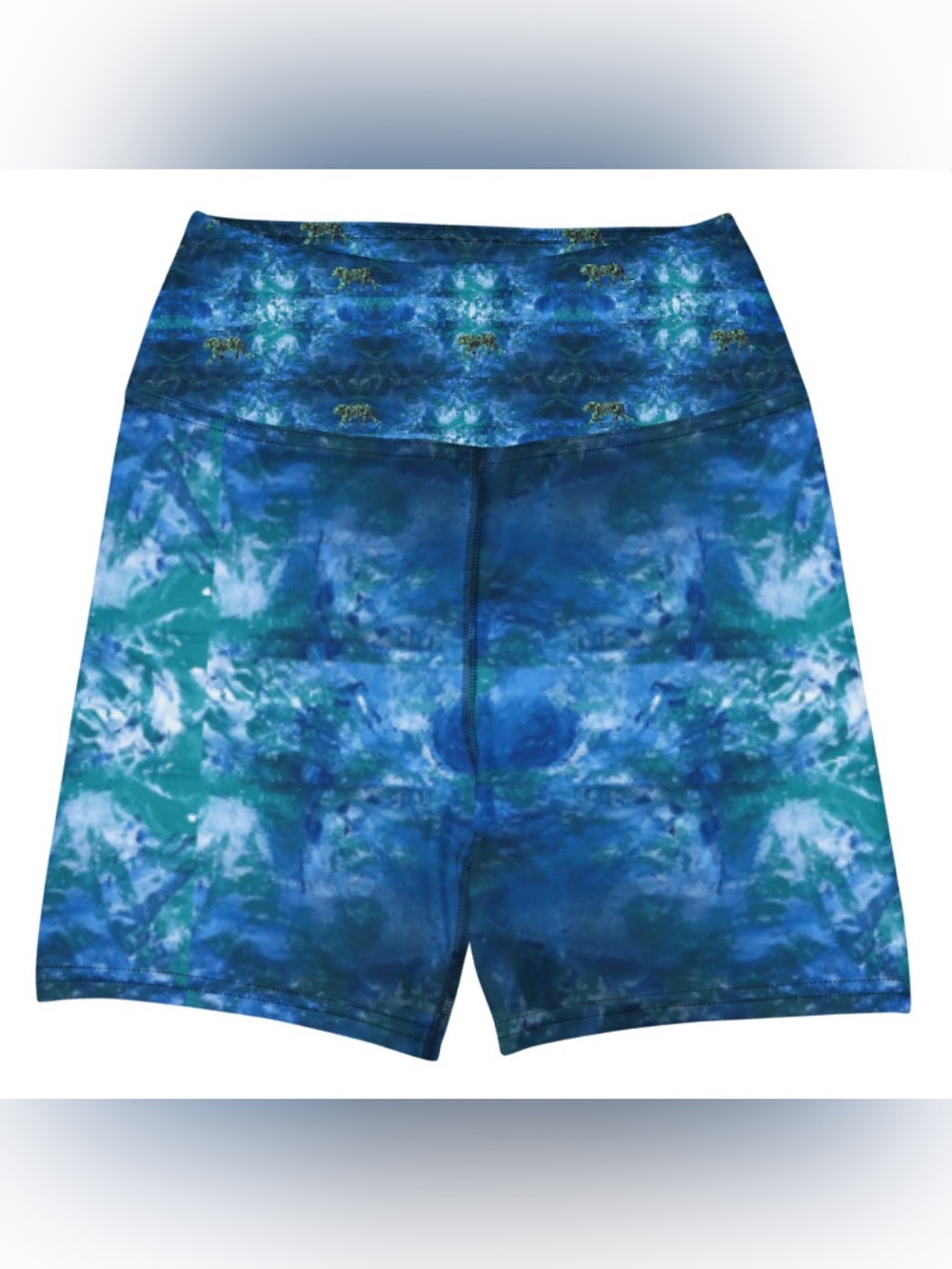 Blue Teal Tie-Dye Athletic Bike Shorts. Extremely Soft and comfy
